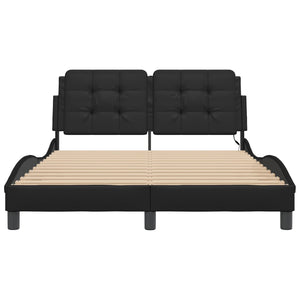 Bettgestell mit LED Schwarz 120x200 cm