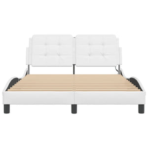 vidaXL Cadre de lit LED sans matelas "Zadar" Blanc 120x200 cm