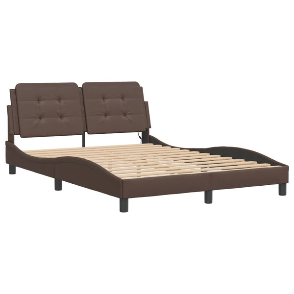 Bettgestell mit LED Braun 120x200 cm