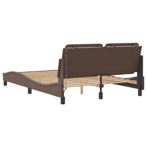 Bettgestell mit LED Braun 120x200 cm