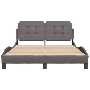 Bettgestell mit LED Grau 120x200 cm