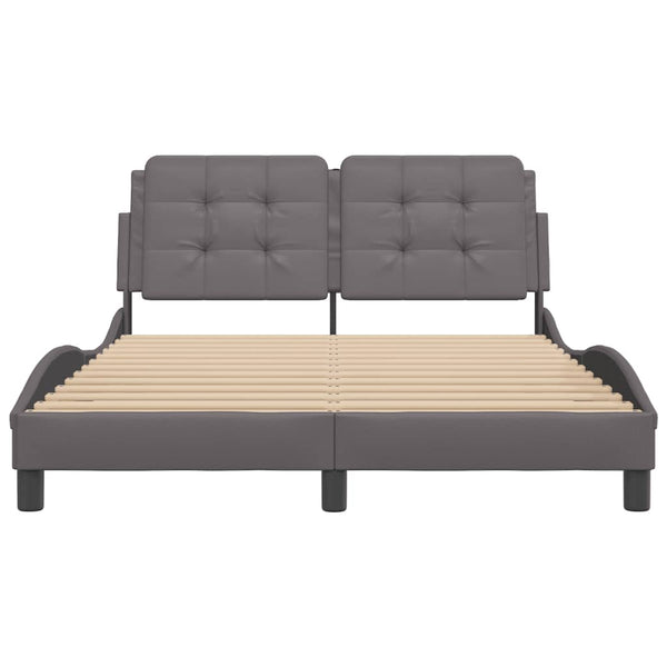 Bettgestell mit LED Grau 120x200 cm