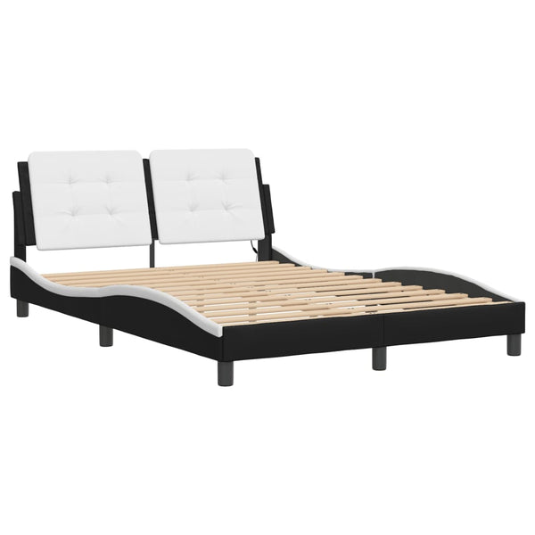 vidaXL Cadre de lit avec LED sans matelas "Zadar" Noir et blanc 120x200 cm
