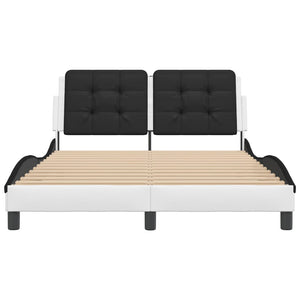 vidaXL Cadre de lit avec LED sans matelas "Zadar" Blanc et noir 120x200 cm
