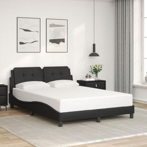 vidaXL Cadre de lit avec LED sans matelas « Zadar » Noir 140x190 cm