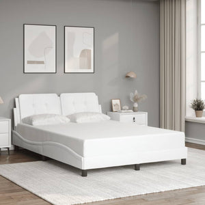 Bettgestell Weiß LED 140x190 cm