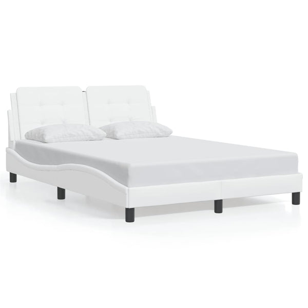 Bettgestell Weiß LED 140x190 cm