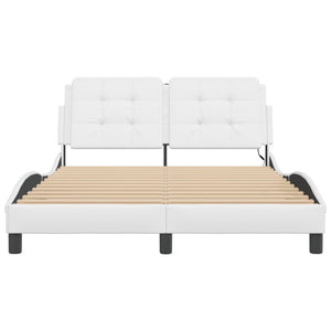 Bettgestell Weiß LED 140x190 cm