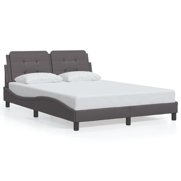 Bettgestell Grau 140x190 cm mit LED