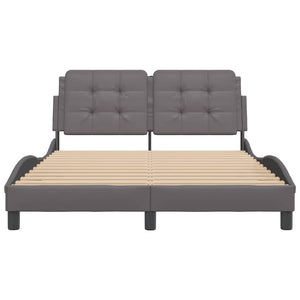 Bettgestell Grau 140x190 cm mit LED