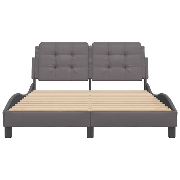 Bettgestell Grau 140x190 cm mit LED