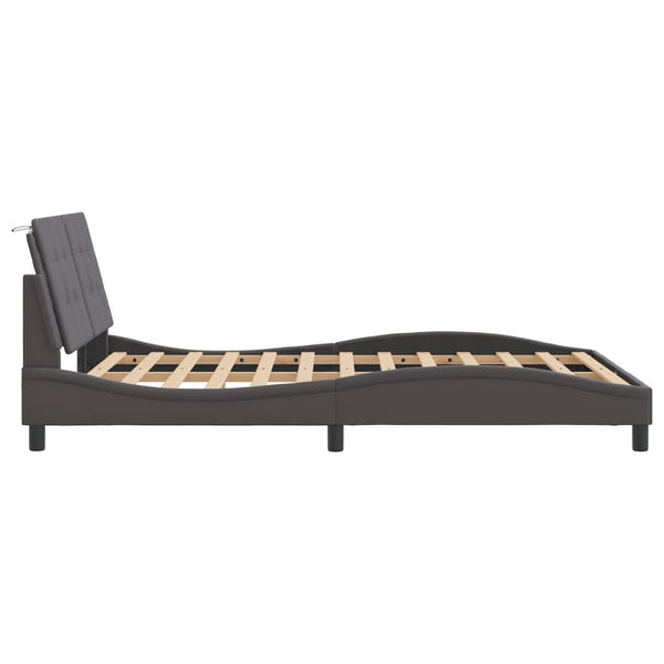 Bettgestell Grau 140x190 cm mit LED
