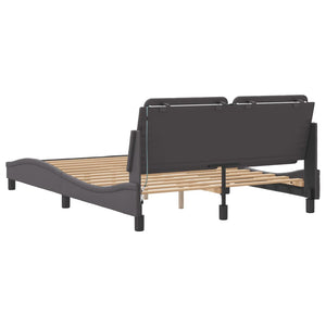 Bettgestell Grau 140x190 cm mit LED