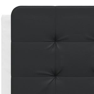 vidaXL Cadre de lit avec LED sans matelas « Zadar » Blanc et noir 140x190 cm