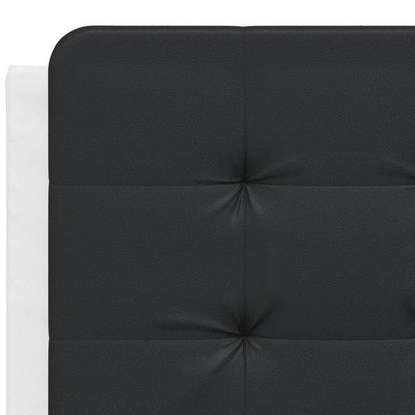 vidaXL Cadre de lit avec LED sans matelas « Zadar » Blanc et noir 140x190 cm