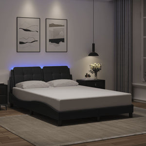 Bettgestell Zadar mit LED Schwarz 140x200 cm