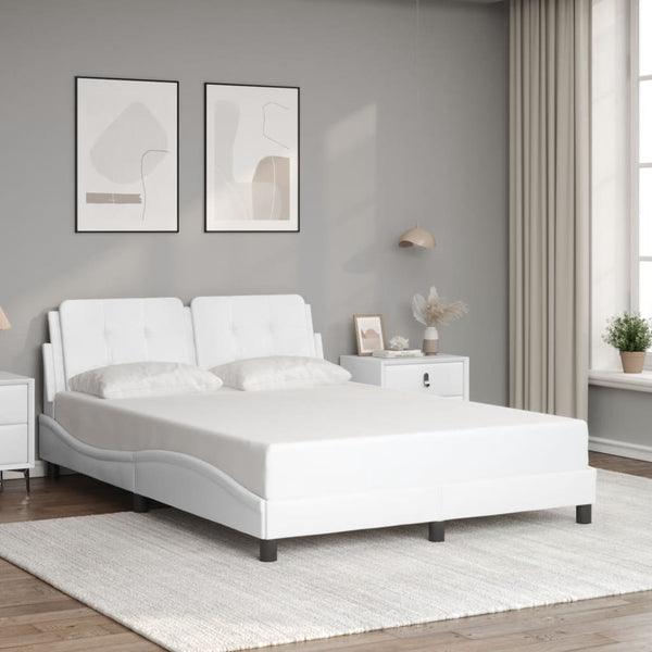 vidaXL Cadre de lit LED sans matelas "Zadar" Blanc 140x200 cm
