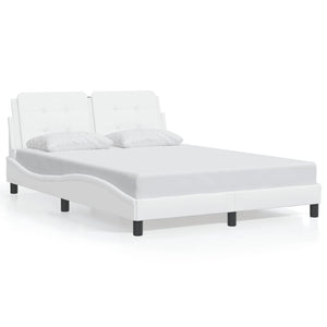 vidaXL Cadre de lit LED sans matelas "Zadar" Blanc 140x200 cm