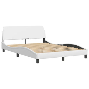 vidaXL Cadre de lit LED sans matelas "Zadar" Blanc 140x200 cm