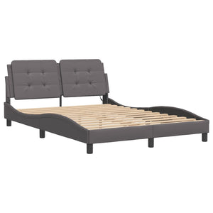 Bettgestell mit LED Grau 140x200 cm