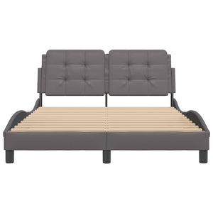 Bettgestell mit LED Grau 140x200 cm