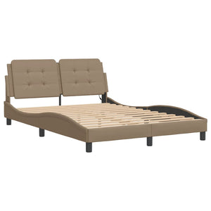 Cadre de lit vidaXL avec LED sans matelas "Zadar" marron cappuccino 140x200 cm
