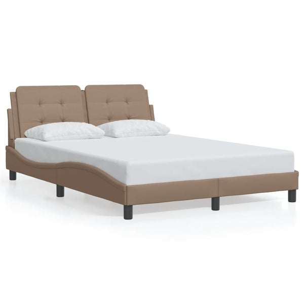 Cadre de lit vidaXL avec LED sans matelas "Zadar" marron cappuccino 140x200 cm
