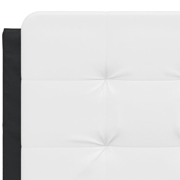 vidaXL Cadre de lit avec LED sans matelas « Zadar » Noir et blanc 140x200 cm