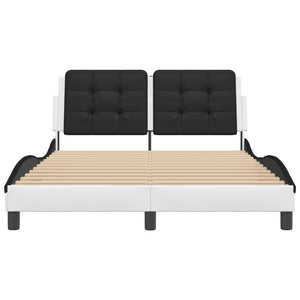 vidaXL Cadre de lit LED sans matelas « Zadar » blanc et noir 140x200 cm
