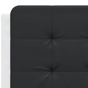 vidaXL Cadre de lit LED sans matelas « Zadar » blanc et noir 140x200 cm