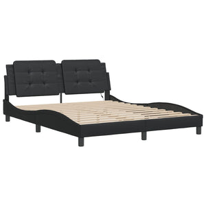 Bettgestell mit LED Schwarz 160x200 cm