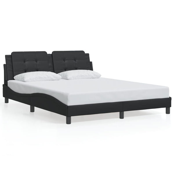 Bettgestell mit LED Schwarz 160x200 cm