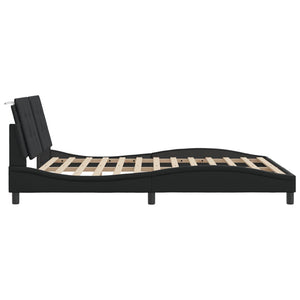Bettgestell mit LED Schwarz 160x200 cm