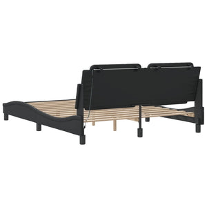 Bettgestell mit LED Schwarz 160x200 cm