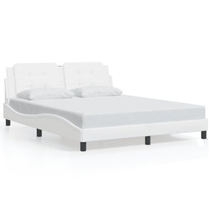 vidaXL Cadre de lit avec LED sans matelas "Zadar" Blanc 160x200 cm
