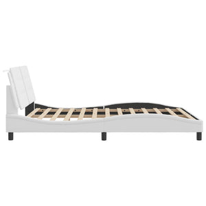 vidaXL Cadre de lit avec LED sans matelas "Zadar" Blanc 160x200 cm