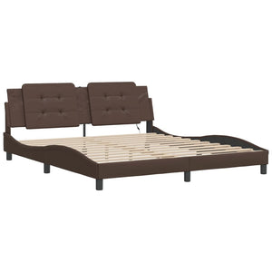 vidaXL Cadre de lit avec LED sans matelas "Zadar" marron 160x200 cm
