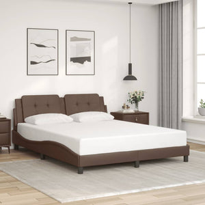 vidaXL Cadre de lit avec LED sans matelas "Zadar" marron 160x200 cm