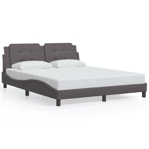Bettgestell mit LED Grau 160x200 cm
