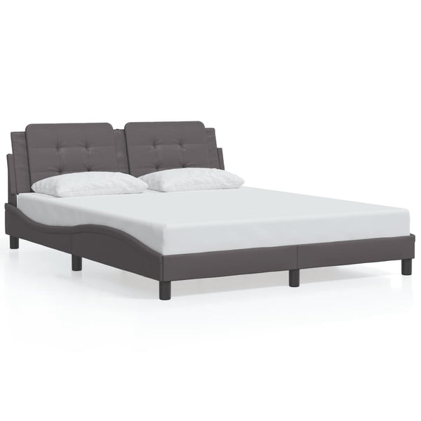 Bettgestell mit LED Grau 160x200 cm