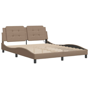 vidaXL Cadre de lit avec LED sans matelas "Zadar" marron cappuccino 160x200 cm