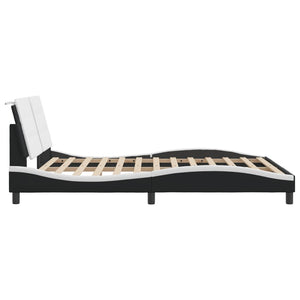 vidaXL Cadre de lit avec LED sans matelas "Zadar" noir et blanc 160x200 cm
