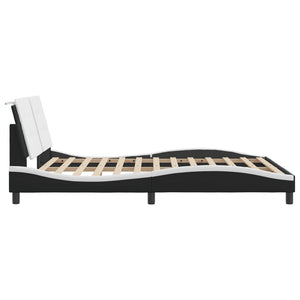vidaXL Cadre de lit LED sans matelas "Zadar" Blanc et noir 160x200 cm