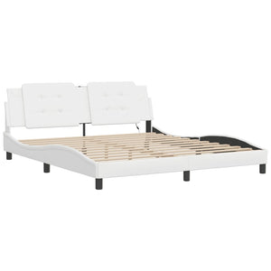 vidaXL Cadre de lit avec LED sans matelas « Zadar » noir et blanc 180x200 cm
