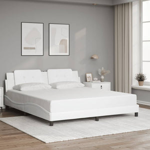vidaXL Cadre de lit avec LED sans matelas « Zadar » noir et blanc 180x200 cm