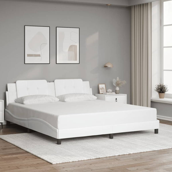 vidaXL Cadre de lit avec LED sans matelas « Zadar » noir et blanc 180x200 cm