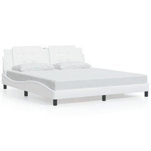 vidaXL Cadre de lit avec LED sans matelas « Zadar » noir et blanc 180x200 cm