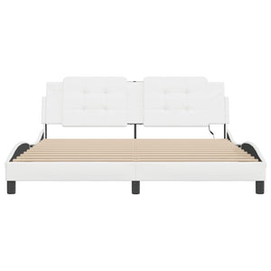 vidaXL Cadre de lit avec LED sans matelas « Zadar » noir et blanc 180x200 cm