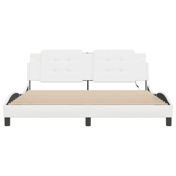 vidaXL Cadre de lit avec LED sans matelas « Zadar » noir et blanc 180x200 cm