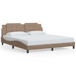 vidaXL Cadre de lit LED sans matelas "Zadar" marron cappuccino 180x200 cm